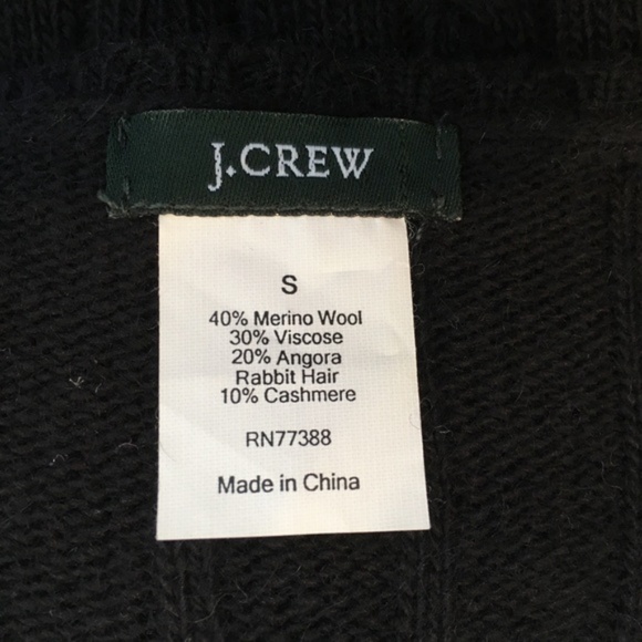 J. Crew Cable Knit Cashmere Blend V-Neck Sweater - Picture 2 of 5